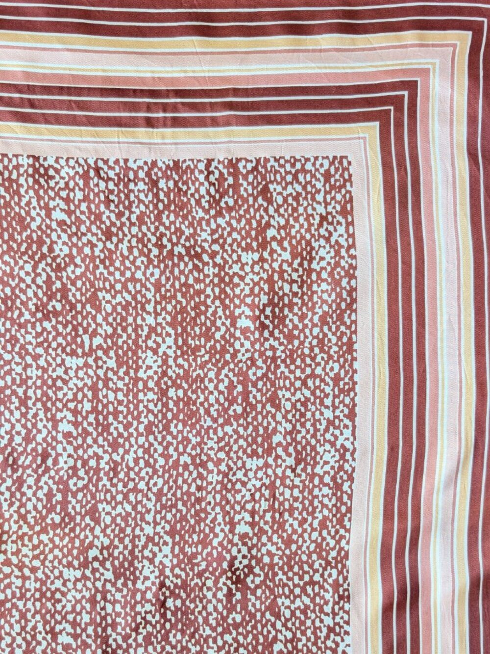 Vintage Made in Japan Brown Tones Striped Square Head Scarf Neck Scarf - Picture 5 of 7